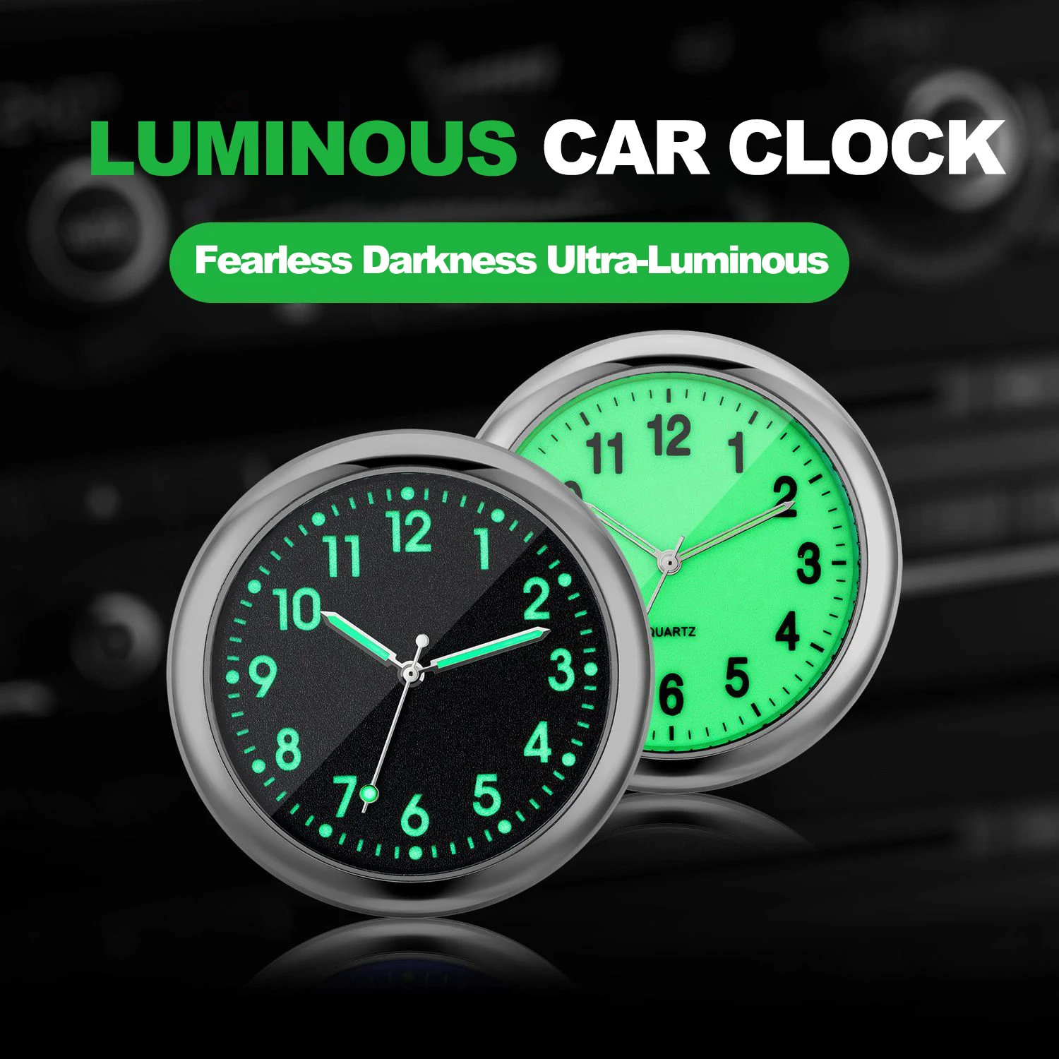 Auto Uhr Leuchtende Autos Interne Stick-On Mini Digital Uhr Mechanik Quarz Uhren Auto Ornament Auto Zubehör Geschenke