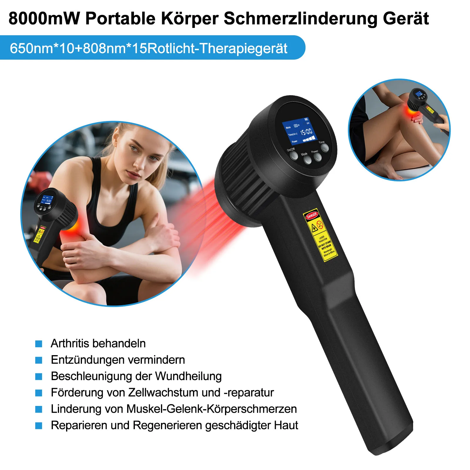 8000mW LLLT Kaltlaser-Gerät für Ischias Arthritis NIR-Lichttherapie Menschliche Verletzungen Schmerzlinderung Rotlichttherapie in Meiner Nähe Image
