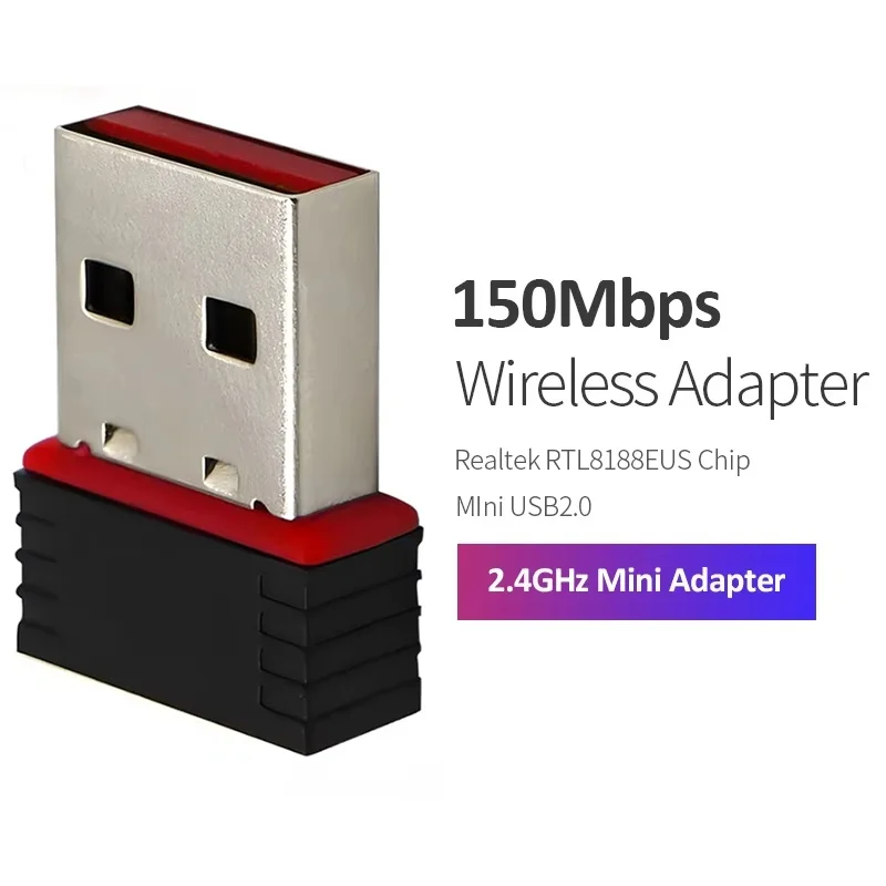 Netzwerk-Signalempfang, 150 Mbit/s, treiberfreier WLAN-Adapter, drahtloser Netzwerkkartenadapter, WLAN-Dongle für Desktop-Computer, Laptop Image