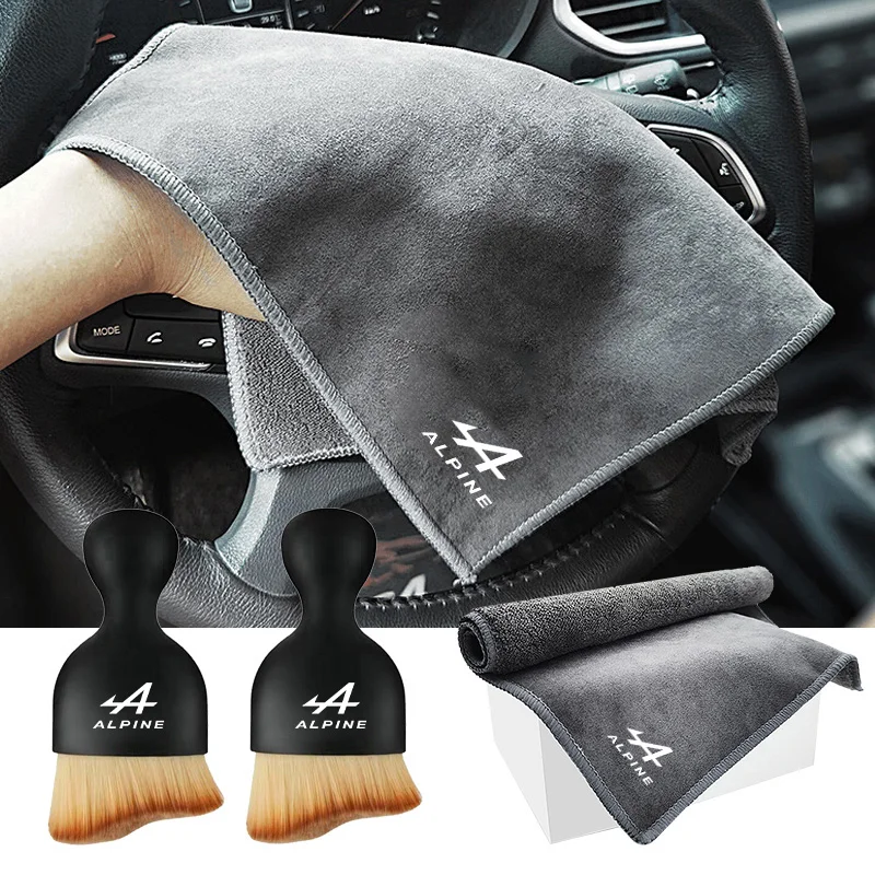 Weiches Bürstenwerkzeug zur Reinigung des Autoinnenraums, Wildleder-Waschtuch für Alpine A290 GTS A110 Espace Austral Duster Lodgy Spring Koleos Captur Image