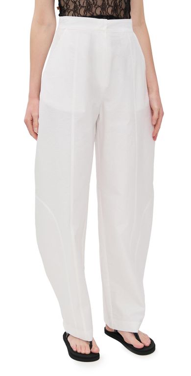 Lightweight Barrel Trousers - White - Simonett Pants