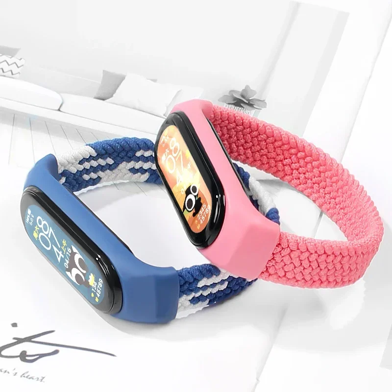 HOT Armband für Xiaomi Mi Band 7 6, Nylon geflochtenes Solo Loop Armband, Pulseira Armband, Miband5 Armband, Mi Band 5 4 3 Armband Image
