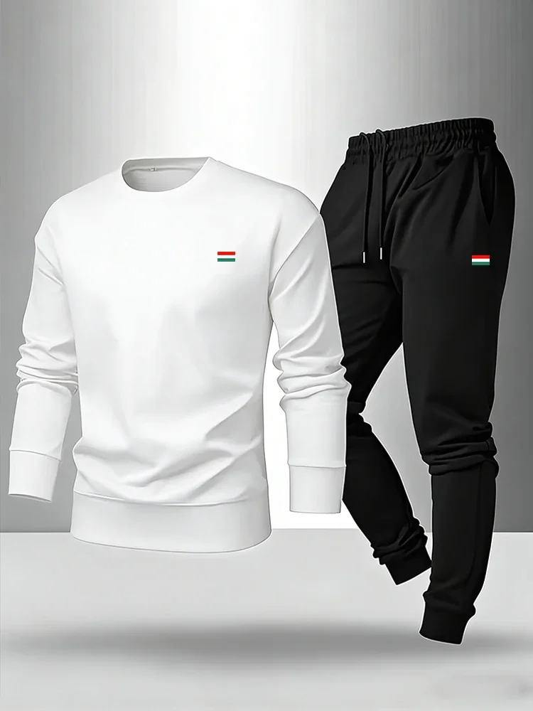 Italienischer Trend Herren-Set Langarm-T-Shirt und Sporthose Urban Casual Fashion Pullover Outfit Einzelner Sweatshirt oder Hose Image