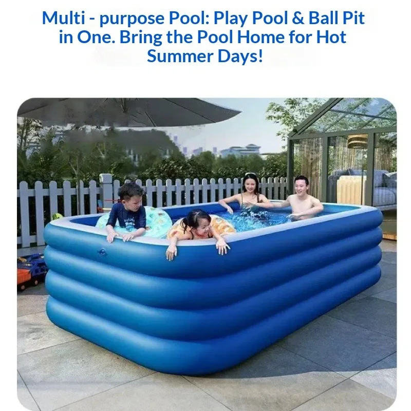 Piscine gonflable en PVC épaissie, grande piscine familiale extérieure, piscine à débordement pour enfants, piscine portable pour la maison, accessoires de piscine