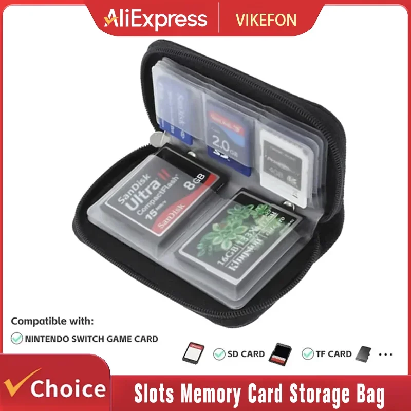 Speicherkarten-Aufbewahrungstasche, Tragetasche, Etui, 22 Fächer für CF/SD/Micro SD/SDHC/MS/DS, Spielzubehör, Speicherkartenbox Image