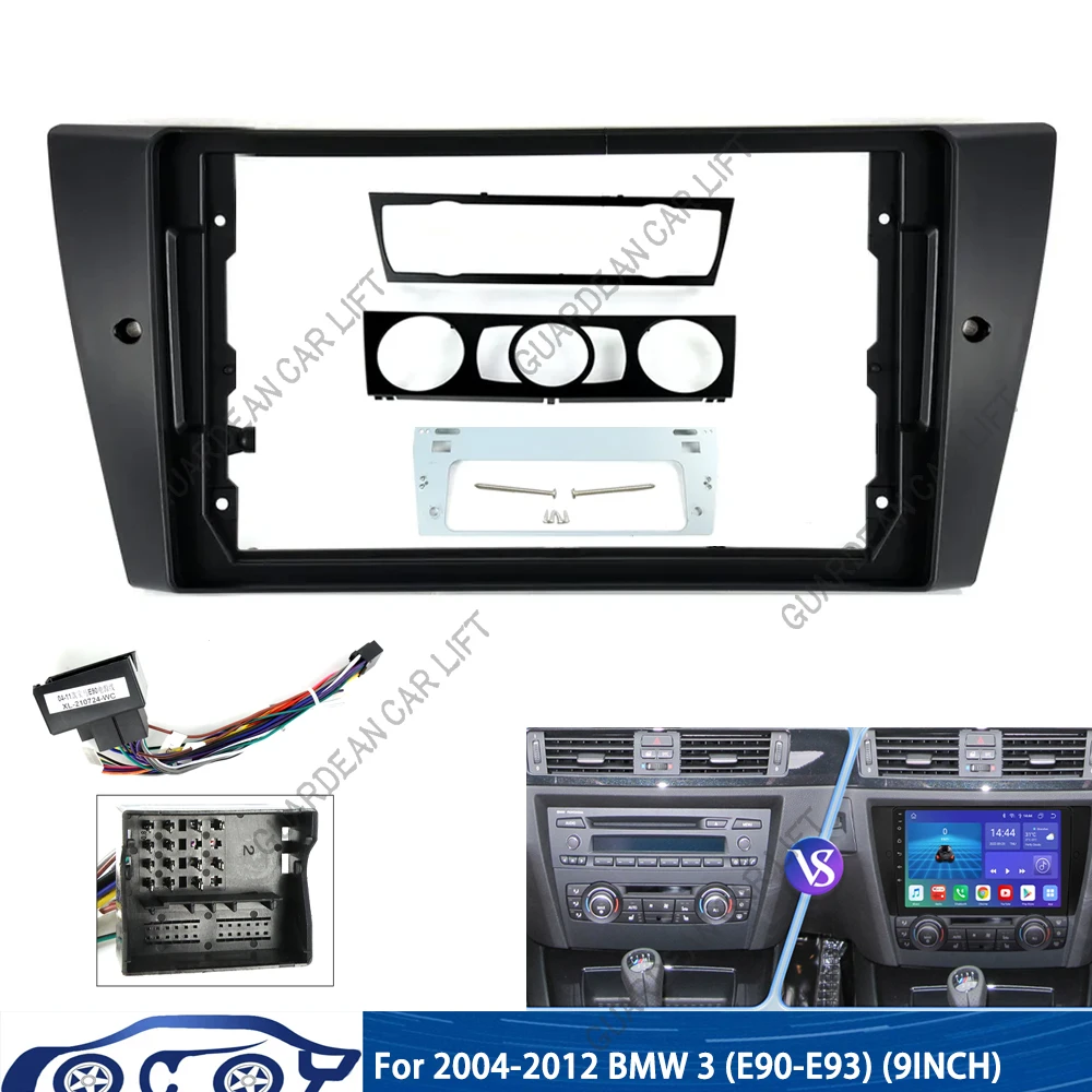 Für 2007-2012 BMW 3 (E90-E93) (9 Zoll) Autoradio Faszien Installation Dash Frame 2 Din Panel DVD GPS MP5 Android Player Trim
