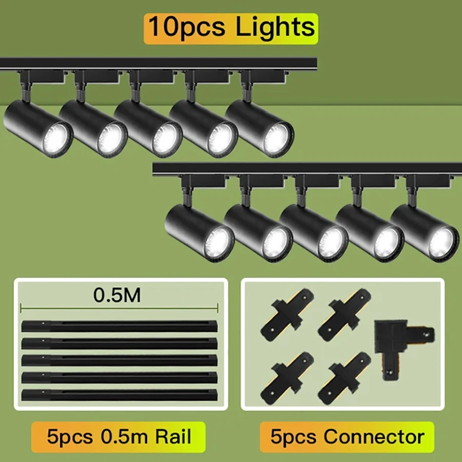 Faretto da binario Set Lampada da binario 220V Faretto da soffitto Luci a LED Apparecchio Lampade da parete Illuminazione su binario COB 12/20/30/40W Cucina di casa
