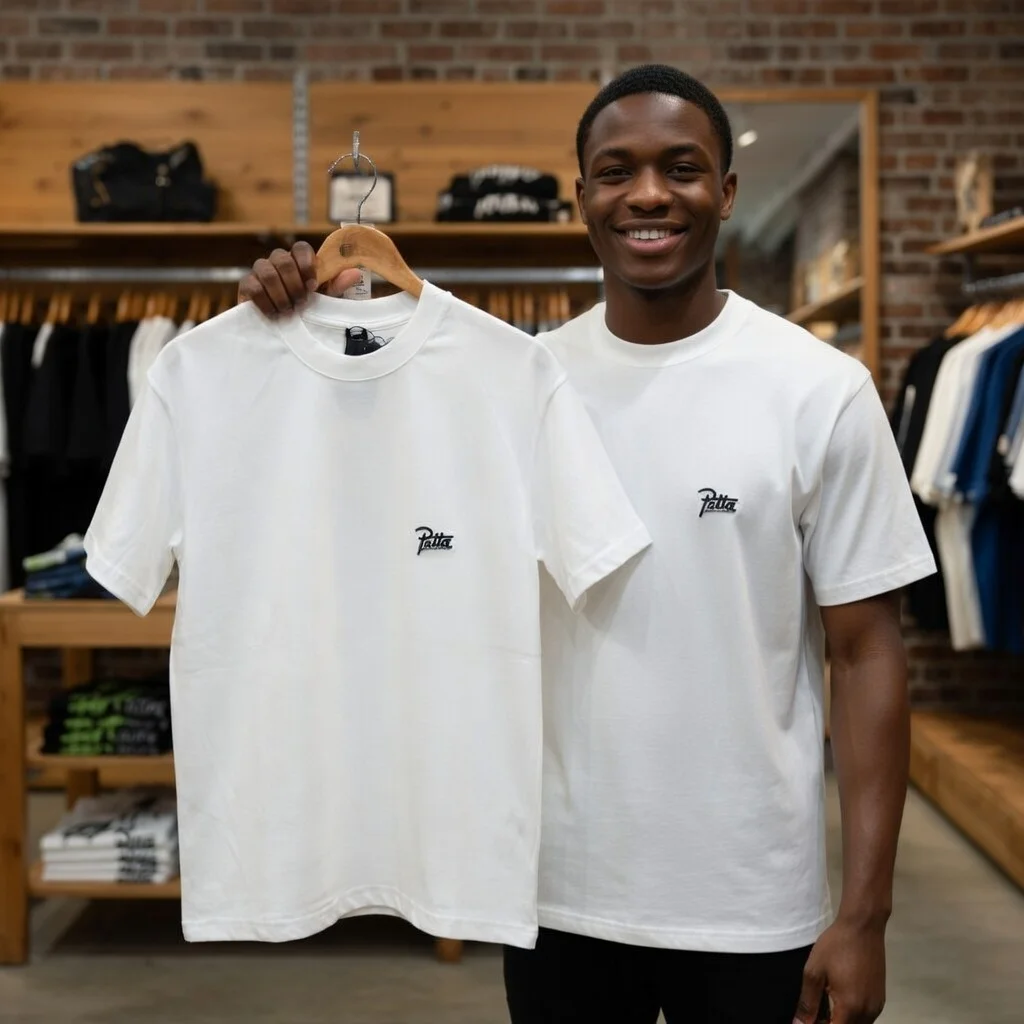 Patta Oversized T-Shirt mit Sägeblatt-Kreis-Grafik aus Baumwolle, Kurzarm, Streetwear, Lässig, Unisex, Frühling Sommer 2026 Neu Image