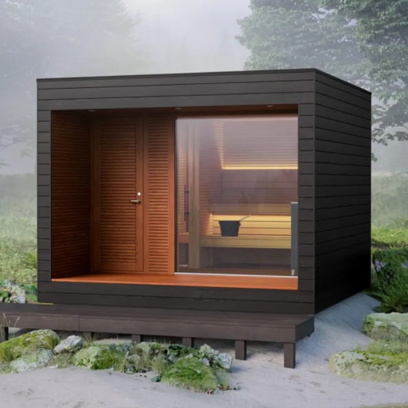 Für die Familie Traditioneller Dampfbad Schwarze traditionelle Outdoor-Sauna 4-Personen-Sauna-Ausrüstung zu verkaufen