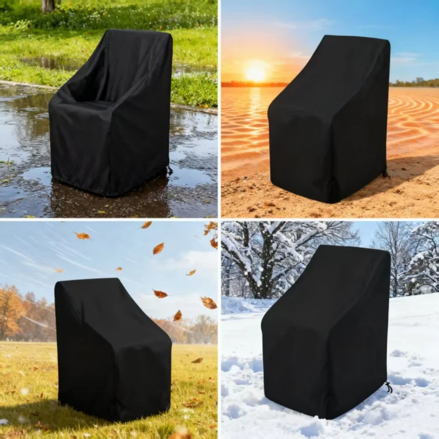 Schutzhülle für Gartenstühle, regenfeste und staubdichte Abdeckung für Gartenmöbel, geeignet für Stuhlmöbel als Staubschutz.