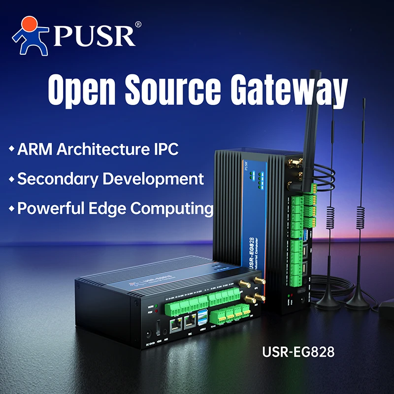 PUSR ARM Industrie-PC RK3568 Cortex-A55 Ubuntu 20.04 DDR4 4GB WLAN/4G/5G/Ethernet MQTT/IoT Plattform Computer Mini-PC USR-EG828 Image