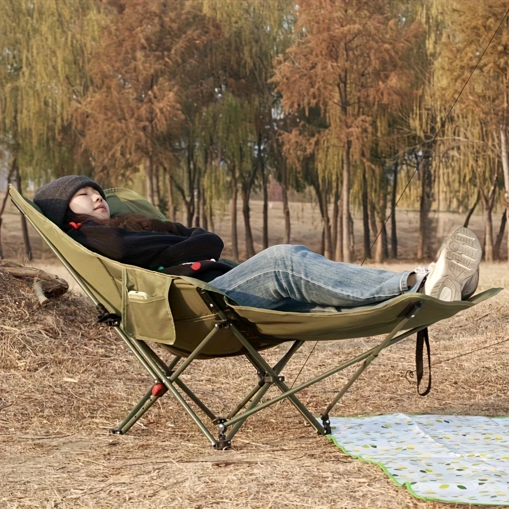 Camping-Klappstuhl Ausziehbar für Vielseitige Anwendungen Verstärkter Abnehmbarer Angelstuhl Outdoor-Camping-Gartenstuhl
