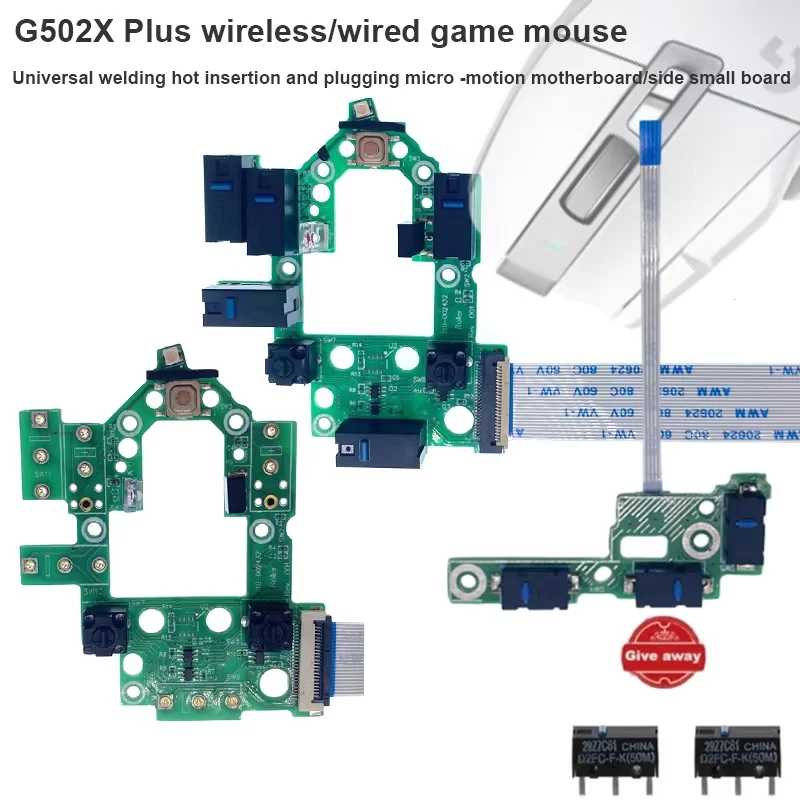 Universelles Hot-Swap-fähiges Mikroschalter- und Seitenplatten-Zubehör für kompatible G502X PLUS Wireless/G502X kabelgebundene Gaming-Maus Image