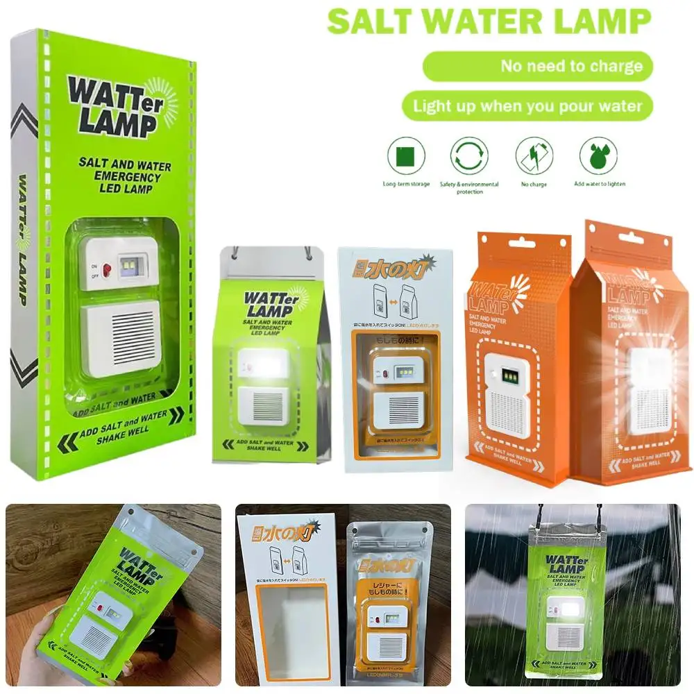 Salzwasser-Lampe Tragbare Outdoor-Campinglampe Wiederverwendbare Wasserdichte Energiesparende Lampe für Picknick Angeln Campingbedarf
