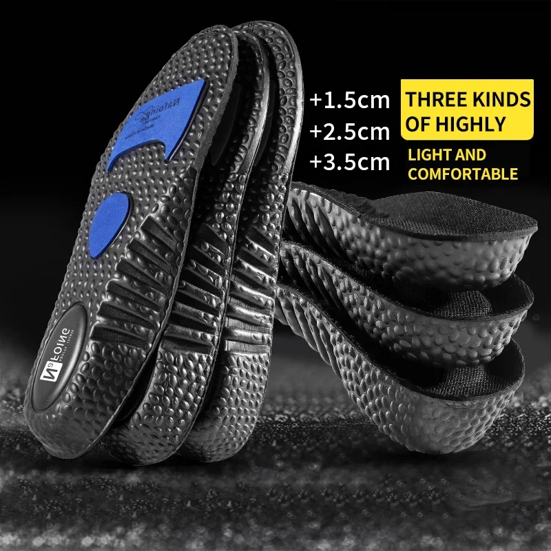 1 Paar atmungsaktive PU-Einlegesohlen aus Memory-Schaum, orthopädische Fersenpolster zur Erhöhung der Höhe für Sport-Laufschuhe, Fußpflege Image