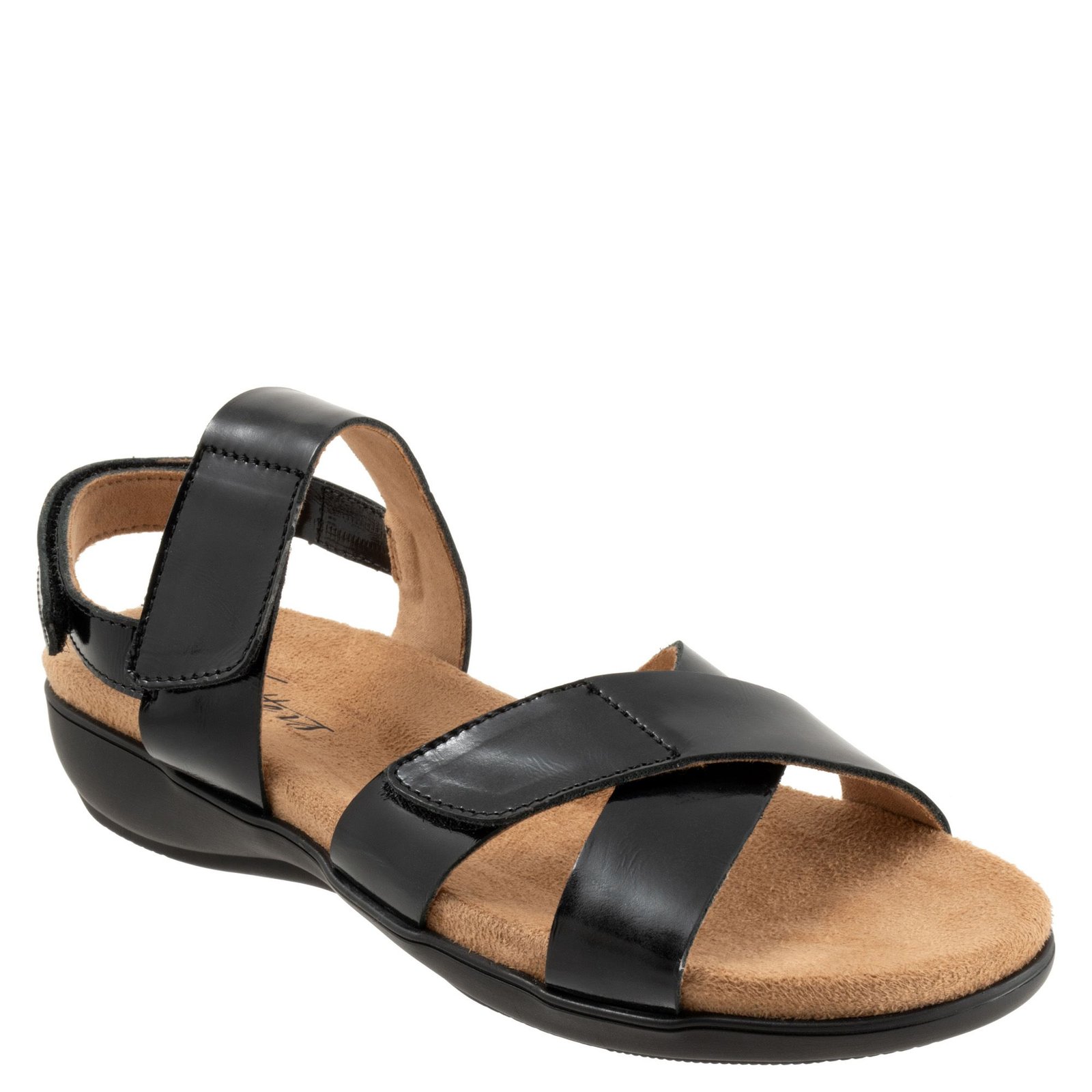 Trotters River Metallic - Womens 6 Black Sandal Medium