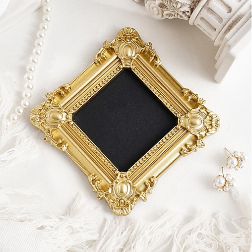 mini cornici vintage dorate europee in resina goffrata cornice portafoto – decorazione da parete dipinta a mano, decorazione da parete fai da te, piccolo accessorio per cornice portafoto per casa,
