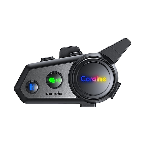 Auricolare Bluetooth per casco da moto q18, sistema interfono per 2 persone con portata fino a 1000 m e condivisione di musica. mixaggio audio multi-scena, sistema di comunicazione wireless con