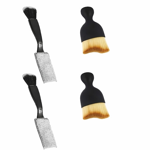 Set di 2 spazzole per la pulizia degli interni dell'auto, spazzola a setole morbide per spolverare Strumento di pulizia a doppia estremità per bocchette di ventilazione, kit di pulizia professionale
