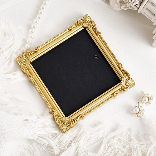 mini cornici vintage dorate europee in resina goffrata cornice portafoto – decorazione da parete dipinta a mano, decorazione da parete fai da te, piccolo accessorio per cornice portafoto per casa,