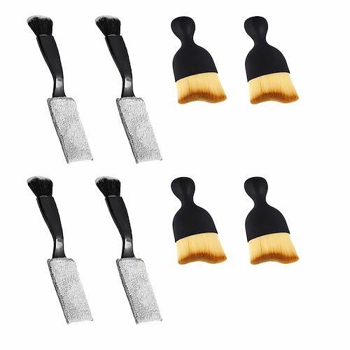Set di 2 spazzole per la pulizia degli interni dell'auto, spazzola a setole morbide per spolverare Strumento di pulizia a doppia estremità per bocchette di ventilazione, kit di pulizia professionale
