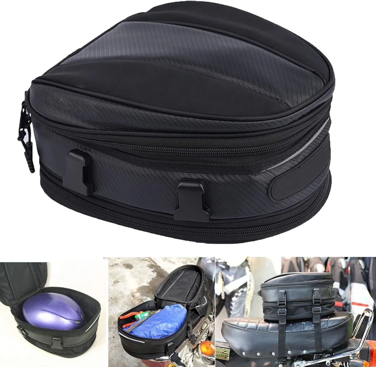 Motorrad-Hecktaschen Wasserdichte Rücksitztasche Rucksack Elektro-Dirt-Bike Regenschutz Fahrer-Packtasche Roller-Gepäckgurt Image