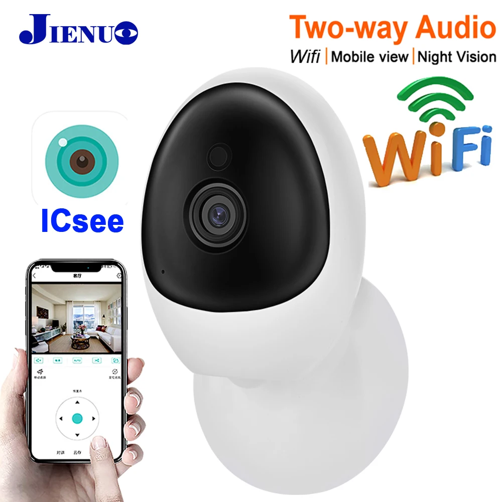 JIENUO IP Kamera WIFI HD Weitwinkel CCTV Überwachung Sicherheit IPCam Indoor Infrarot Nachtsicht Wireless Audio Home Cam ICSee Image