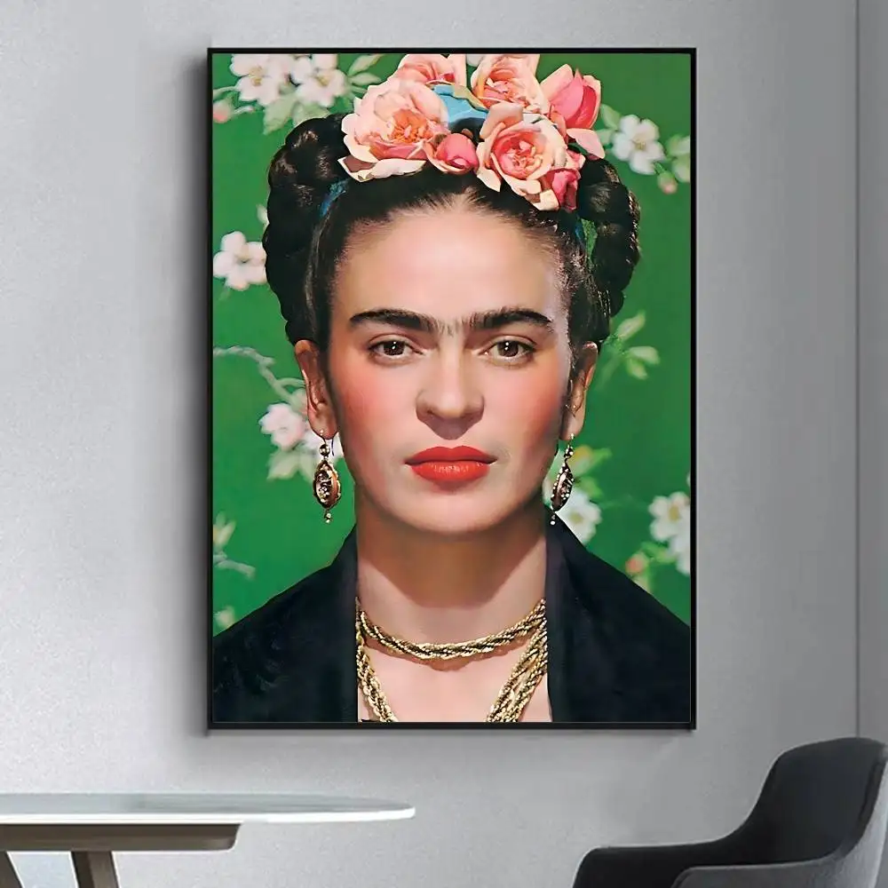 Vintage Frida Kahlo Wandaufkleber Retro Künstler-Gemälde Dekorfolie für Wohnzimmer Bar Schlafzimmer Leinwand-Poster Heim-Dekoration Image
