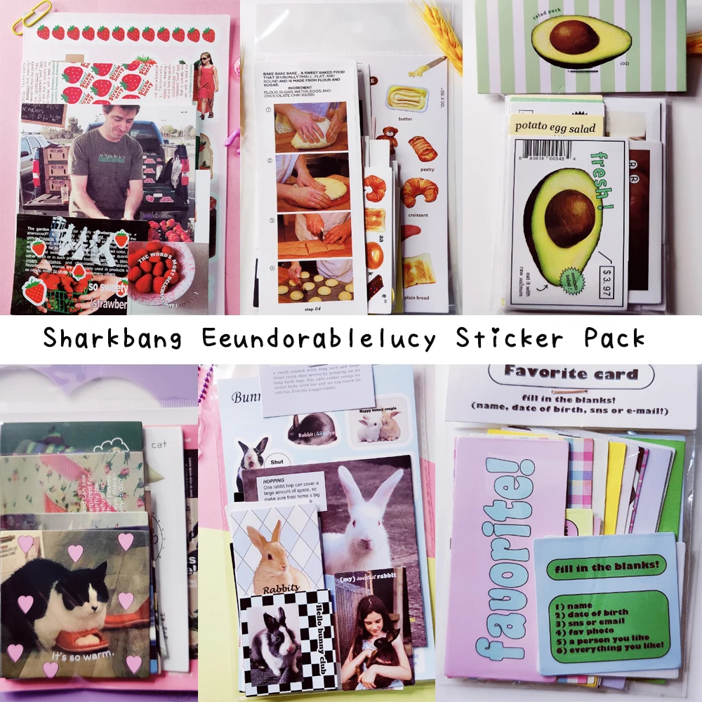 Sharkbang BOBO 2 OAB Aufkleberpaket, dekorative Papiermaterialien, INS, koreanisches Tagebuch, Scrapbooking, Dekor, Aufkleber, Zubehör-Set Image