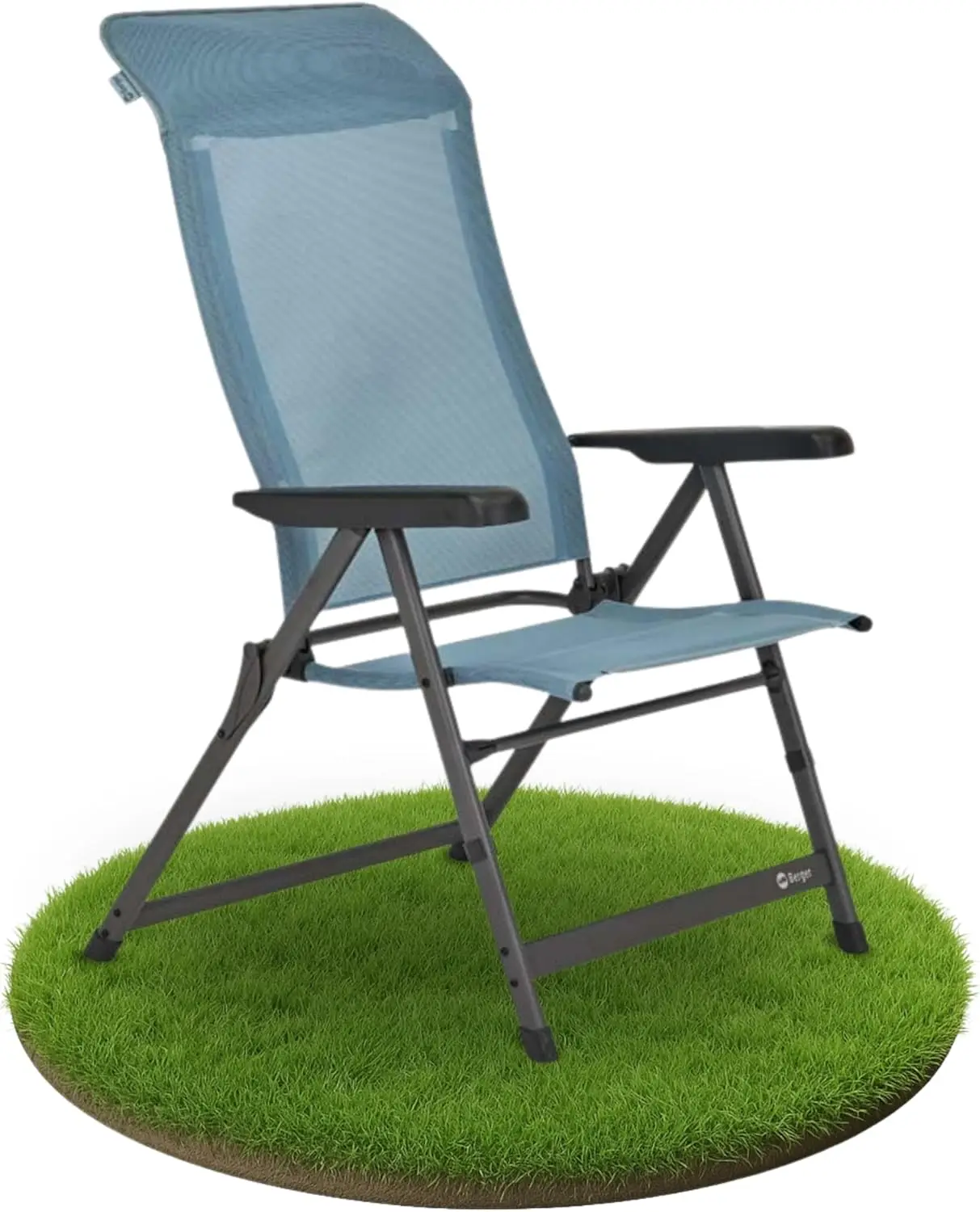 Iseo Luxus XL Klappstuhl Campingstuhl faltbar mit 7-fach verstellbarer Rückenlehne Liegestuhl mit robustem Bezug Klappstuhl