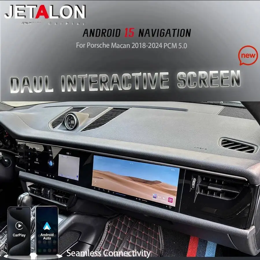 12.3 + 12.3 pollici Doppio Schermo Android 13 Per Porsche Macan 2018-2024 Autoradio Lettore Video Multimediale Carplay Navigazione GPS Stereo