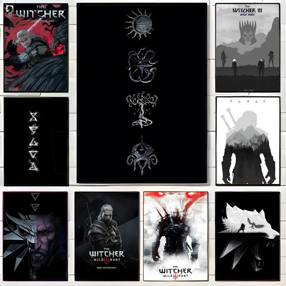 Poster del gioco W-Witcher 3 Wild Hunt, stampa artistica da parete, poster decorativo, decorazione murale per la casa, regalo, senza cornice