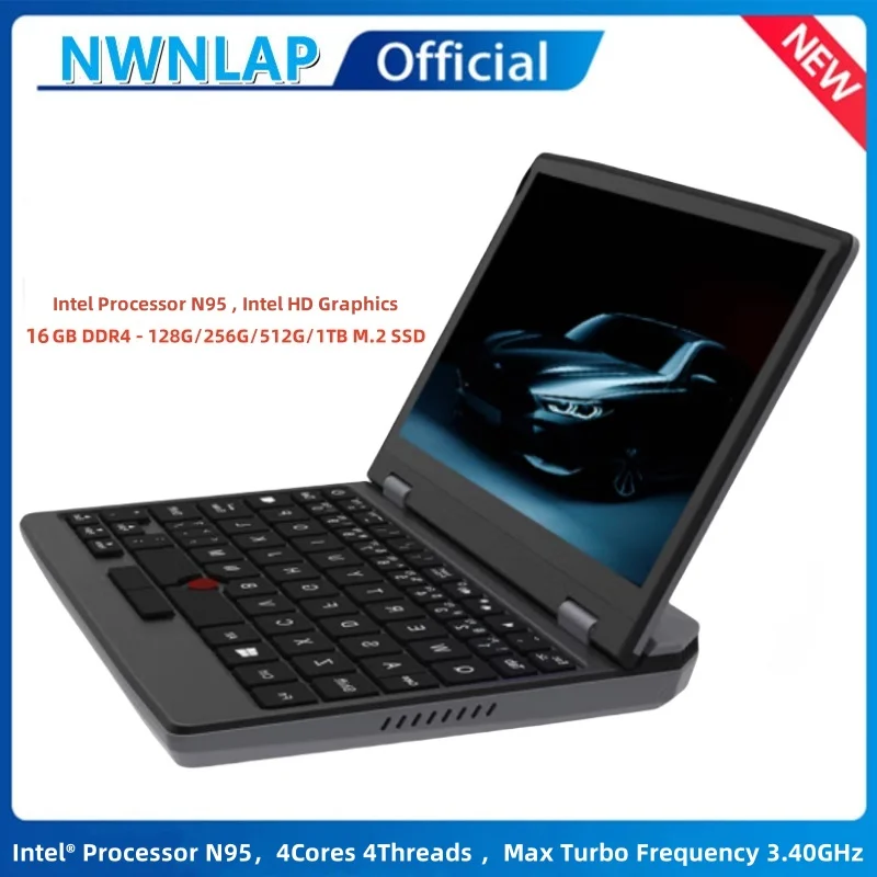7 pouces Mini ordinateur Portable Intel N95 écran tactile Portable Netbook Windows 11 Mini PC Micro ordinateur Bluetooth 4.2 16GB 1TB