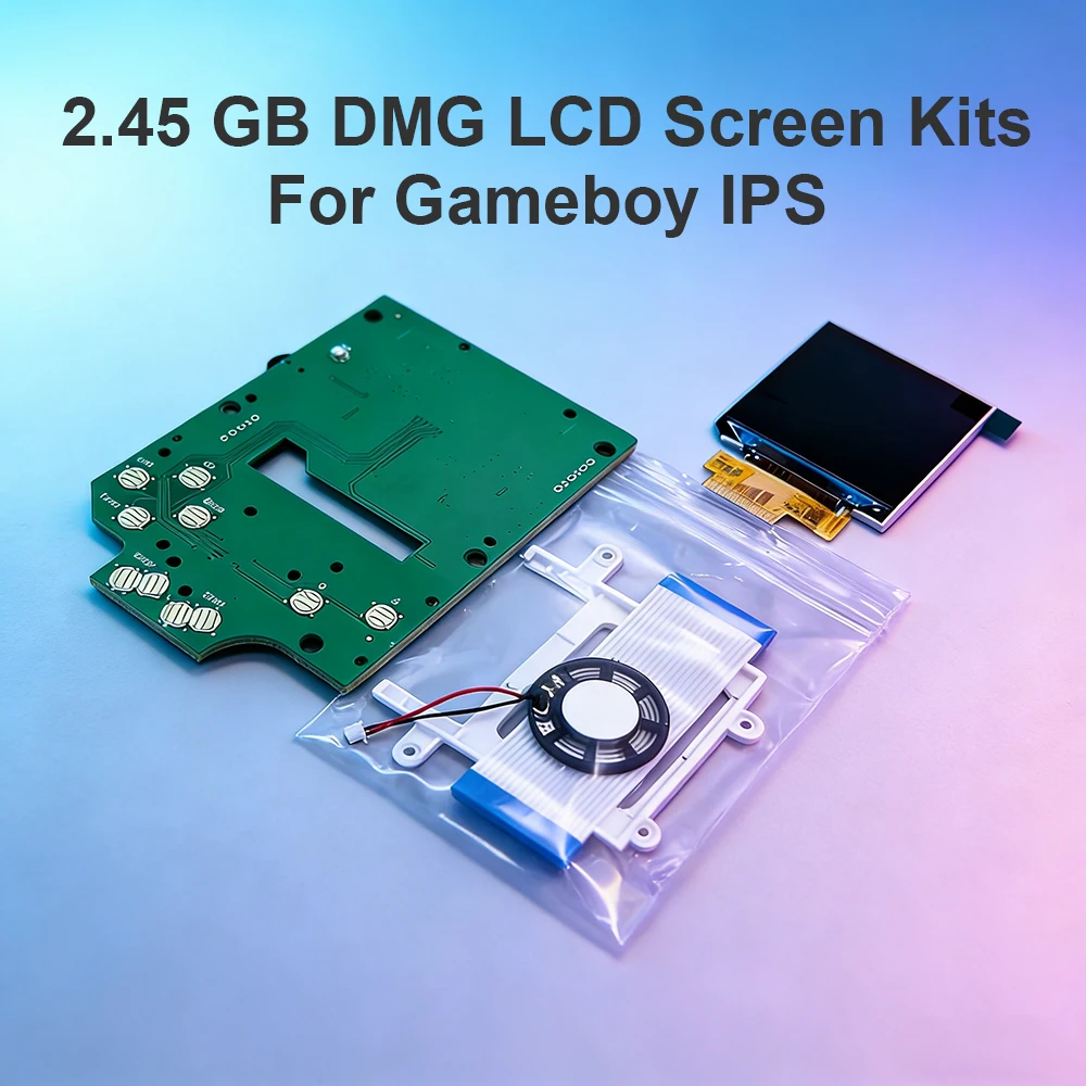 2,45-Zoll-GB-DMG-LCD-Bildschirm-Kits für Gameboy IPS Originalgröße Hochhelligkeitsbildschirm für GB DMG IPS Gaming-Bildschirm, kein Zuschneiden erforderlich Image