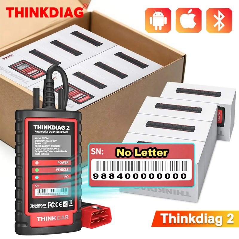 Thinkdiag2 All-System Bidirektionaler OBD2-Diagnosescanner für iOS & Android, THINKCAR Bluetooth-Scan-Tool mit CAN-FD-Protokoll, 15+ Reset-Funktionen, ECU-Code, Aktiver Test, AutoVIN, 1 Jahr Update Image