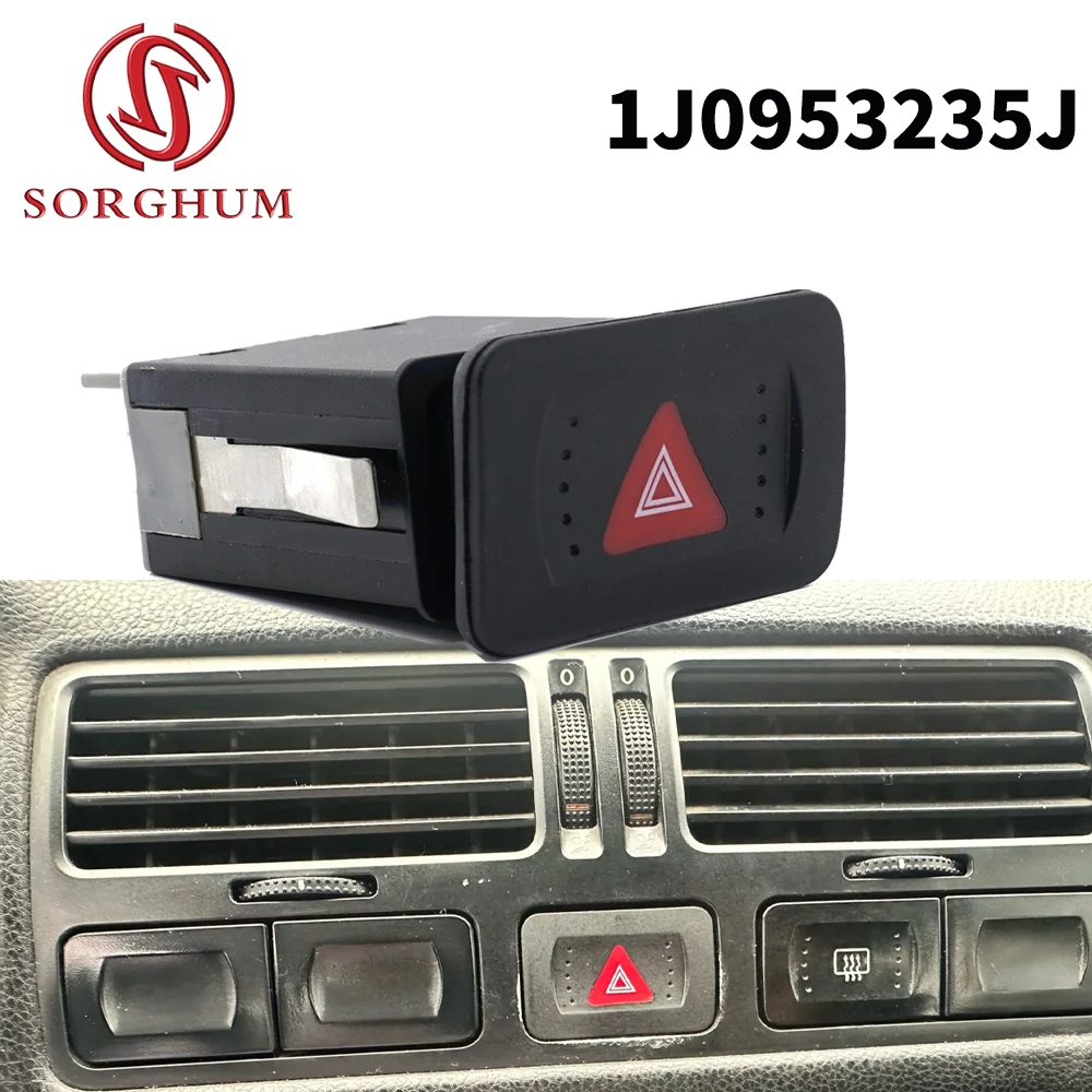 1J0953235J Auto Notfall Warnblinkschalter Taste Knopf Für Volkswagen Golf Jetta Bora Mk4 1998-2006 7Pins Image
