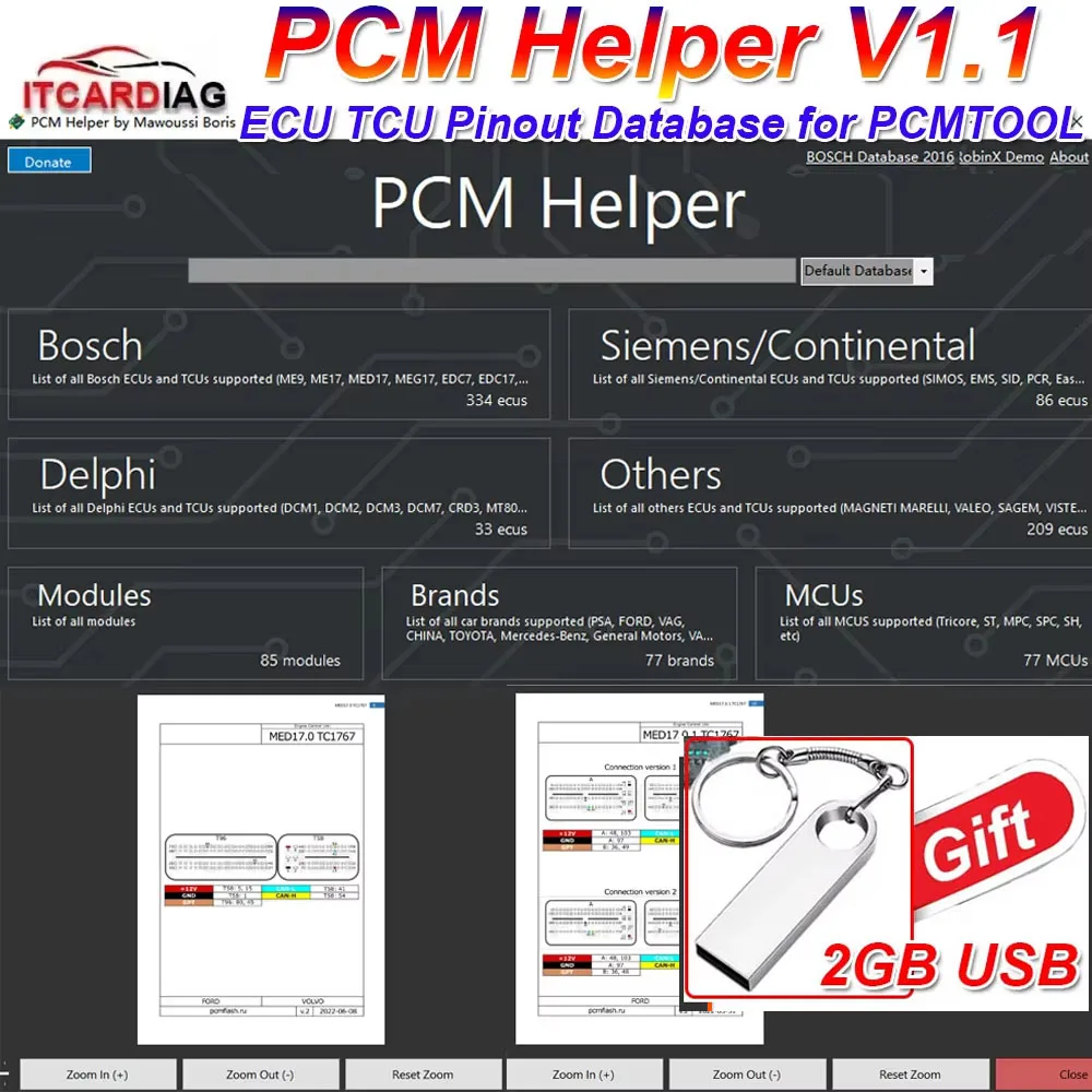 PCMhelper ECU TCU Pinouts für PCM TOOL Pinout-Software Datenbank für PCM-Flash-Benutzer PCM Helper-Software für Bench Boot Image