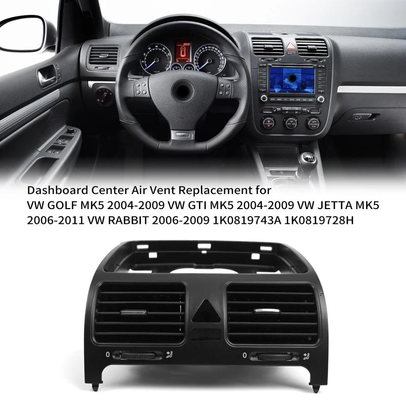 Ersatz der zentralen Entlüftung des Armaturen bretts für vw golf mk5 1/2-1/2 vw jetta mk5 1/2-1/2 vw Kaninchen armaturen brett Mittel entlüftung Image