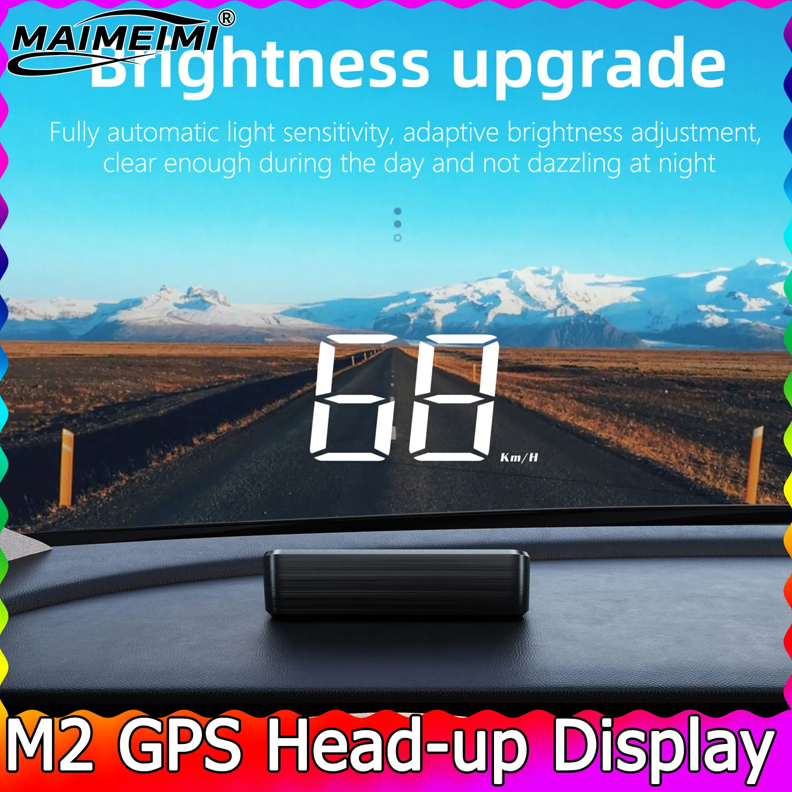 Head Up Display M2 GPS HUD Auto Universal Tachometer KMH USB Kabel Plug & Play GPS & Beidou Dual Satellite System Image