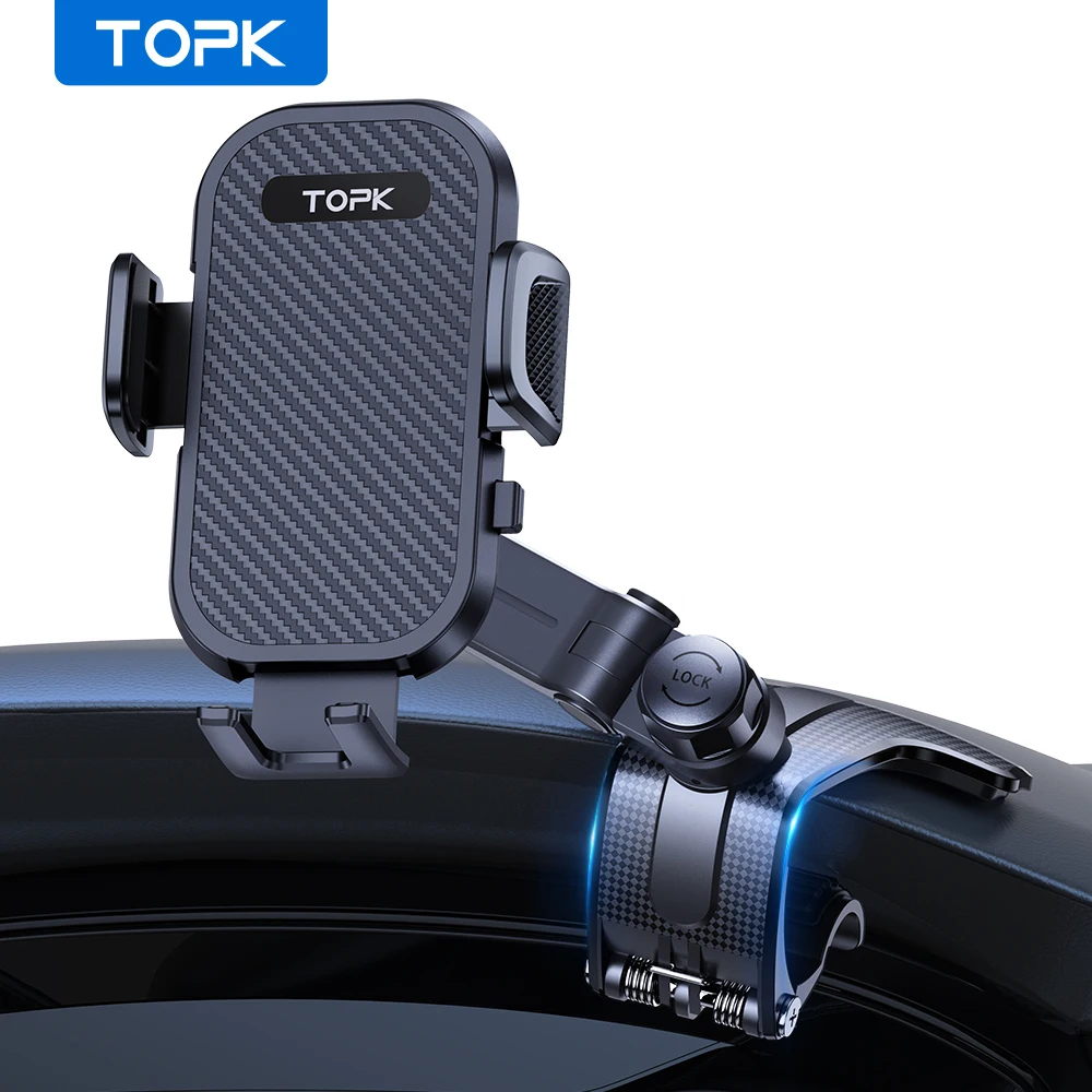 TOPK Handyhalterung für das Armaturenbrett im Auto, 360-Grad-verstellbar, Handy-Autotelefonhalterung mit rutschfestem Silikonclip, mehrere Winkel und stabil Image