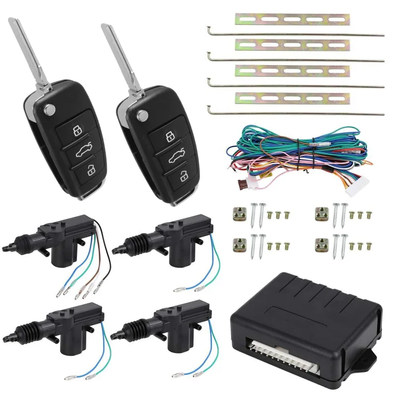 12 V Universal Zentralverriegelung Auto Fernbedienung Verriegelungssystem Auto Keyless Entry Kit Kofferraum Pop Türschloss mit Stellantrieb 4 Türen Image
