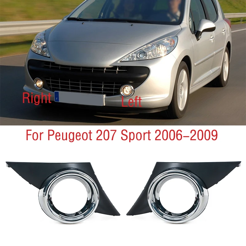 Für Peugeot 207 Sport 2006 2007 2008 2009 Auto Front Stoßstange Nebel Licht Lampe Rahmen Abdeckung Nebelscheinwerfer Nebelscheinwerfer Trim Kappe Haube Image