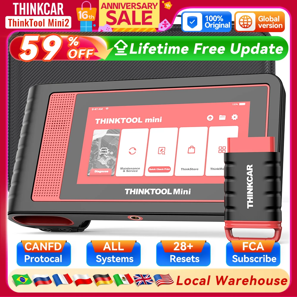 THINKCAR THINKTOOL MINI 2 CANFD Auto-Auto-Diagnosetools Obd2-Scanner Bidirektionales Scan-Tool 28 Resets Vollständige Systemdiagnose Image