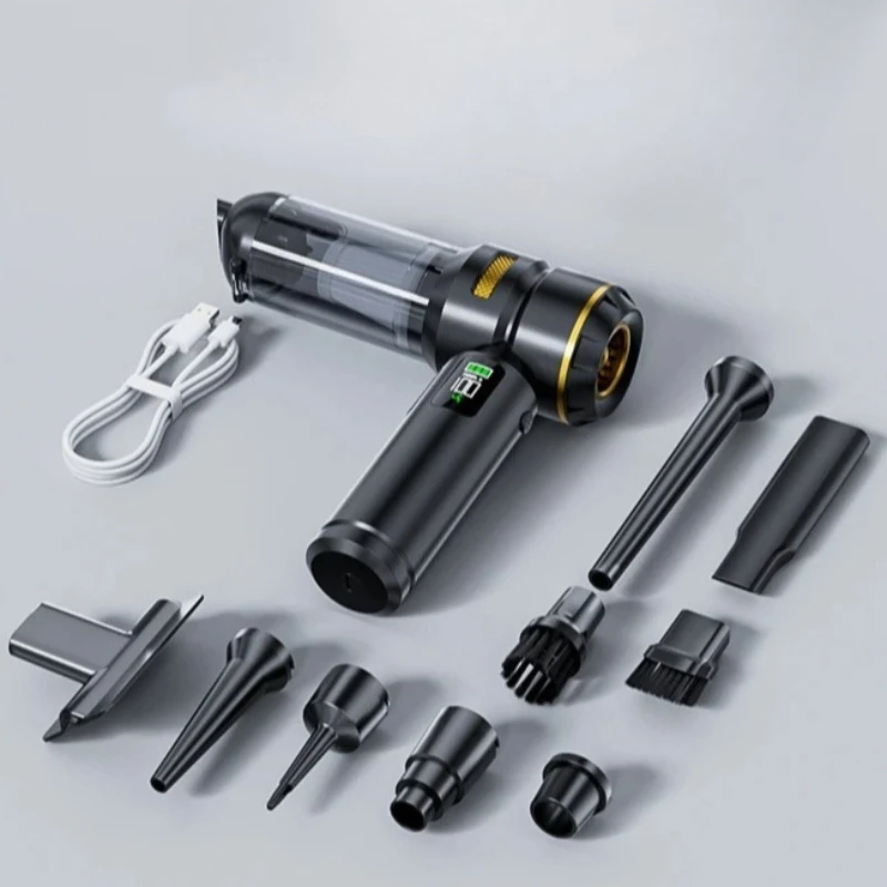 Auto Staubsauger LED Lampe Reiniger Leistungsstarke Mini 98000PA Cordless Tragbare Staubsauger für Haushaltsgeräte Handheld Gebläse Auto Reiniger Image