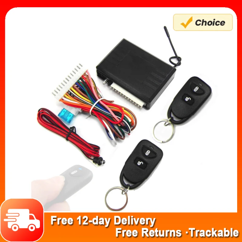 Auto Keyless Entry System Universal Auto Remote Zentral türschloss Kit 12V mit Steuer kasten & LED-Anzeige & 2 Fernbedienungen Image