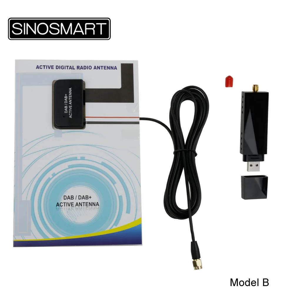 SINOSMART DAB Radio-USB-Empfänger für EU – Unterstützt Android 5.0+ Autokopfteinheiten (mit Antennen-/OEM-Antennenadapteroptionen) Image