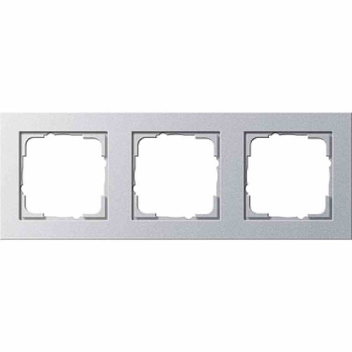 Gira E2 Rahmen, 3f, aluminium, lackiert, Kunststoff, geeignet für Geräteeinbaukanal, Unterputzmontage, Thermoplast, 021325 Image