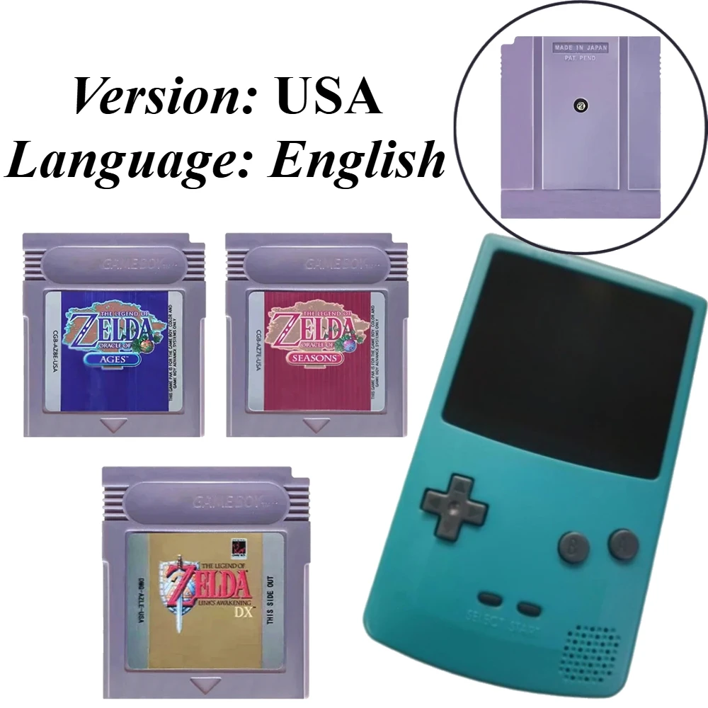 2026 GBC Game Card The Legend of Zelda 16Bit Video Game Cartridge Console Card for Awakening DX Oracle of Seasons Oracle of Ages