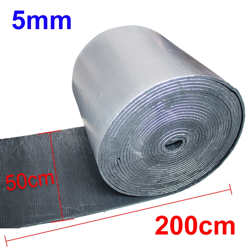 5mm 200cm x 50cm Für Auto Akustische Thermische Sound Deadener Matte Lärm Schallschutz Motorhaube Isolierung Trittschalldämmung für Haube Für Wand Image