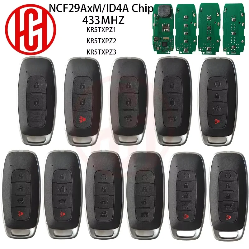 4A Chip 433MHZ KR5TXPZ1/Z2/Z3 S180146105 Fernbedienung Auto Schlüssel Für Nissan Rogue Kicks Ariya Versa Pathfinder Ignis X-Trial 2022 2023 Image
